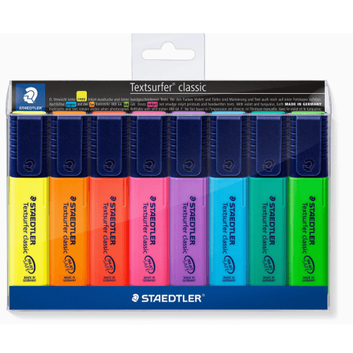 Staedtler Textsurfer Classic Highlighter Pen - Pack Of 8 (Multicolor) - Nr364wp8