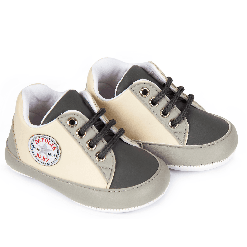 Baby Girl Shoes (Beige & Dark Grey)