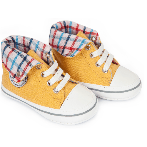 Baby Boy Shoes (White & Yellow)