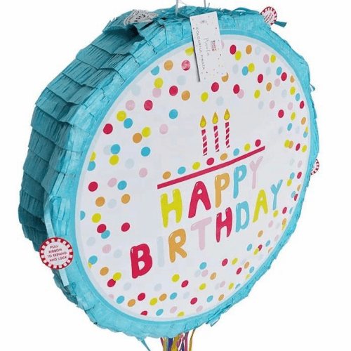 Light Blue Happy Birthday Pinata