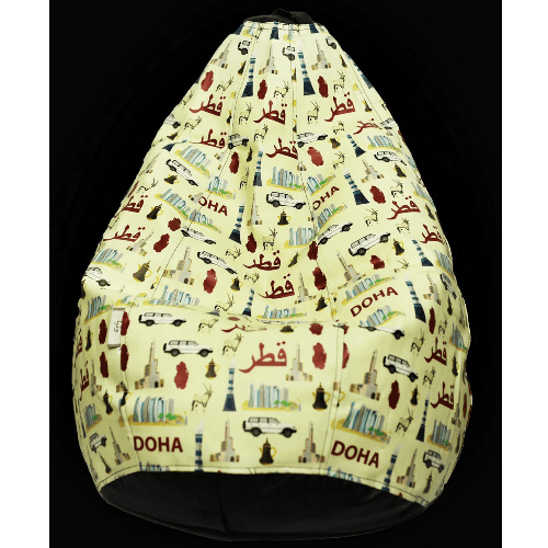 Bean Bag Leatherette Kids Printed- Doha Abstract