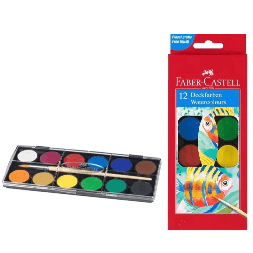 Faber Castell watercolor paint large box of 12 colors - 125011