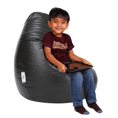 Bean Bag Leatherette Kids- Black