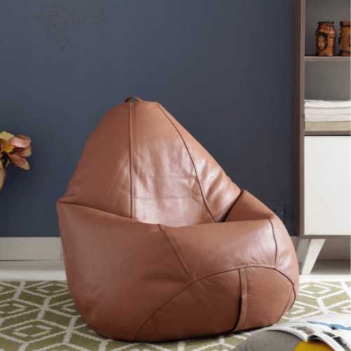 Bean Bag Leatherette Jumbo- Tan Brown