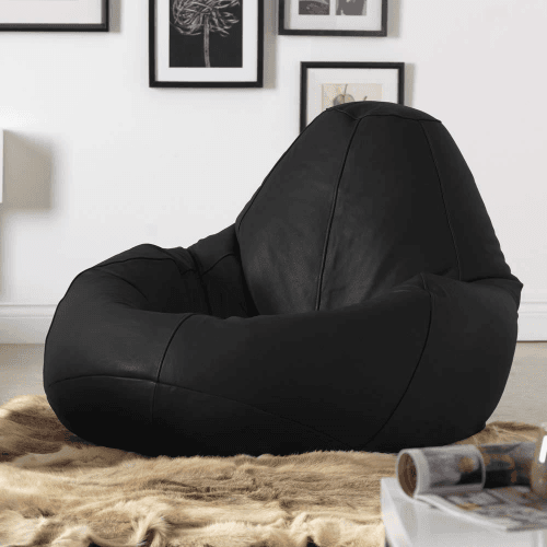 Bean Bag Leatherette Jumbo- Black