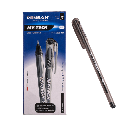 Pensan My-Tech Ball Point Pen 0.7 Bx25 Black