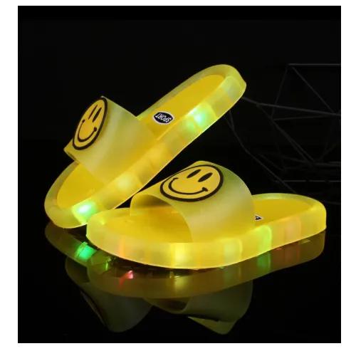 Smiley Face Open Toe LED lighting Slippers for Kids