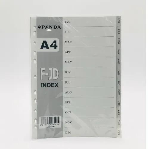 Panda Dividers Gray Pp A4 Jan To Dec