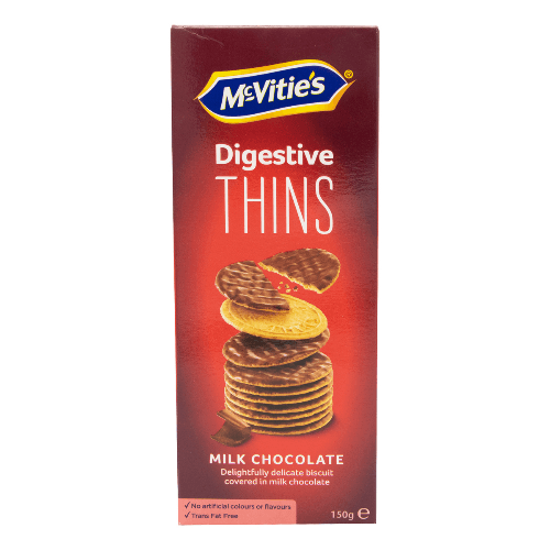 Mcvities Digestive Thin Milk Chocolate 150G