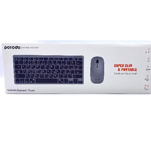 Porodo Wireless Combo Keyboard English Ararbic With Mouse - Pd-Btkbmco-Gy