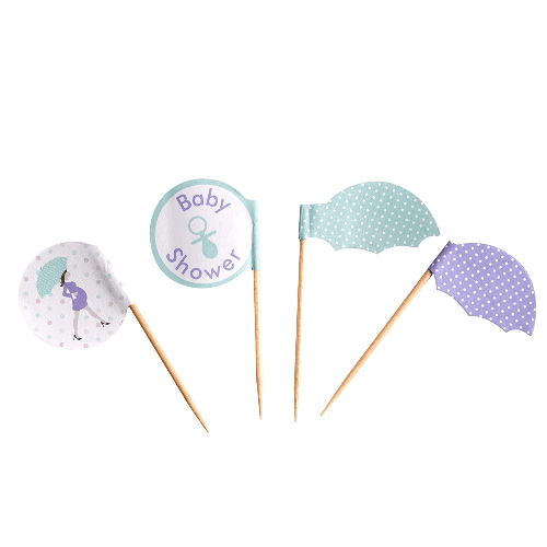 Showered With Love Cupcake Picks - 20pcs