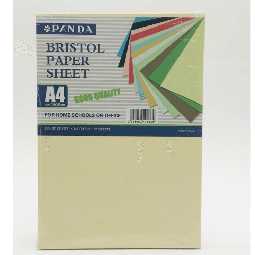 Panda Bristol Paper Sheet A4 160Gsm Ivory