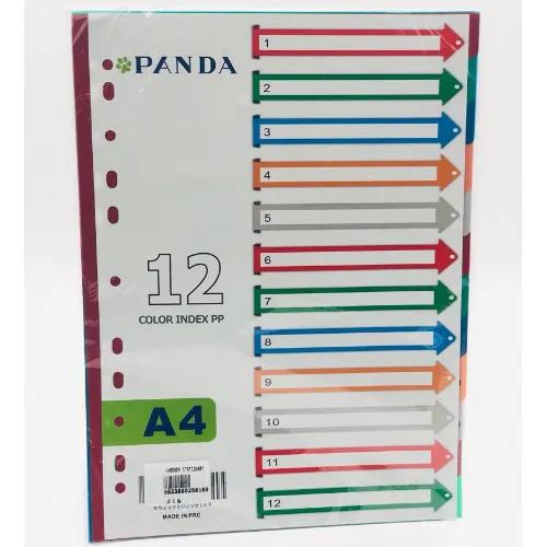 Panda Dividers Colored Pp A4 1-12 W/Print