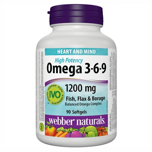 Heart And Mind High Potency Omega 3-6-9 120Mg Webber Naturals