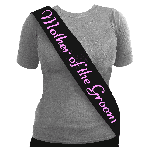 Mother Of The Groom Sash Pink Text - Black