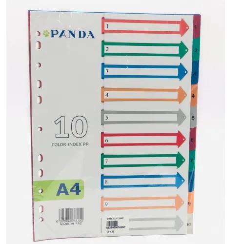 Panda Dividers Colored Pp A4 1-10 W/Out Print