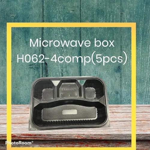 Plastic Microwave Container H062-4Sec (5Pcs)