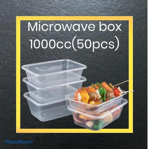 Plastic Microwave Container 1000Cc (50Pcs)