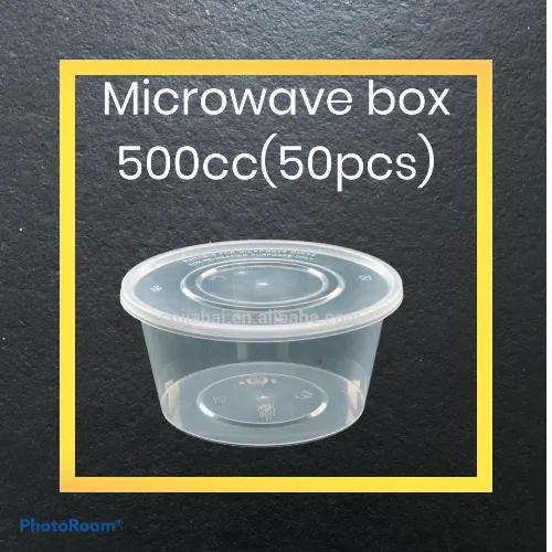 Plastic Microwave Container Round 500Cc (50Pcs)