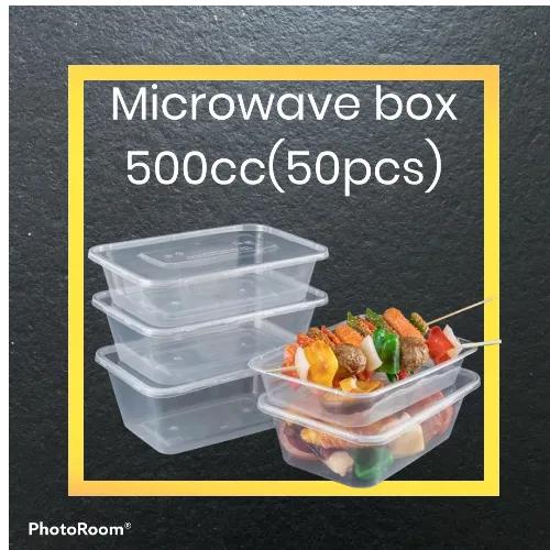 Plastic Microwave Container 500Cc (50Pcs)