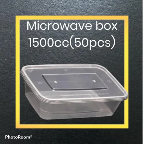 Plastic Microwave Container 1500Cc (50Pcs)