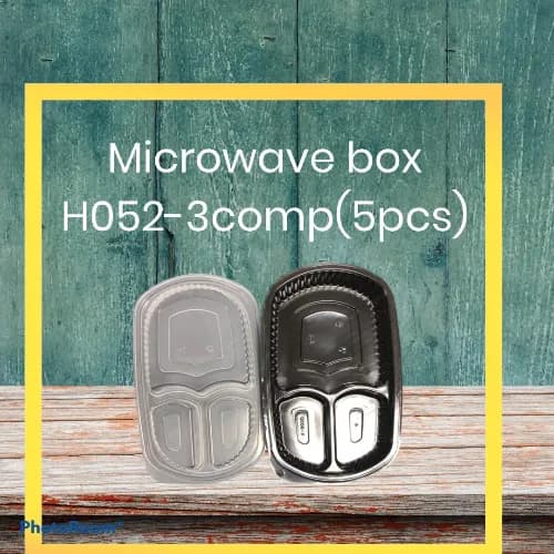 Plastic Microwave Container H052- 3 Sec (5Pcs)