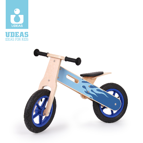 wooden balance bike-blue fire(12' wheel)-Air Tire