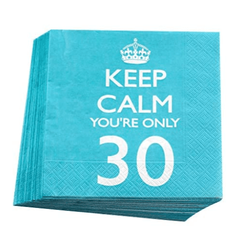 Keep Calm You Are Only 30 Paper Napkins - Blue 