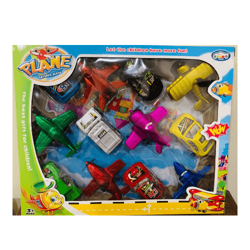 Plastic Car And Aeroplane Toys Push Back