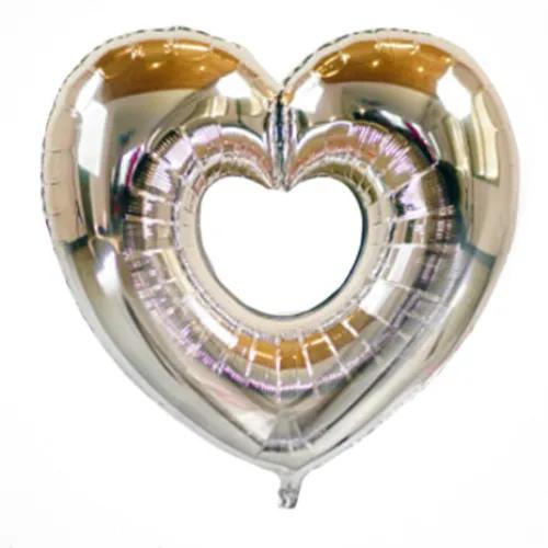 Heart Silver Balloon 