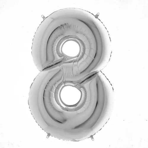 (N) Foil 8 Number /Silver