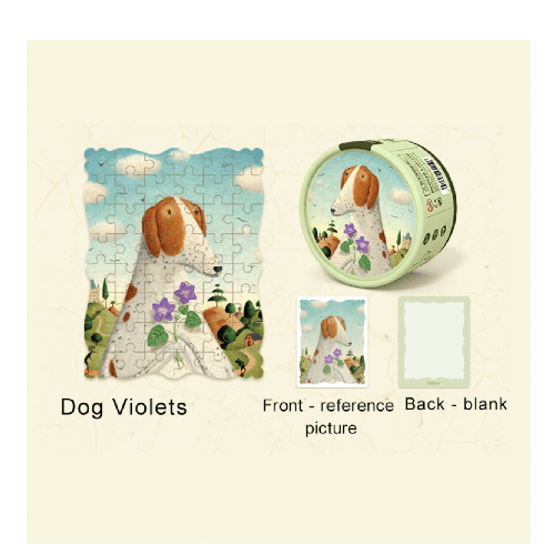 Portraits Puzzle - Dog Violets