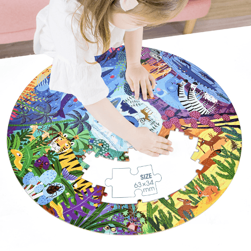 150P Round Puzzle -Animals Around The World