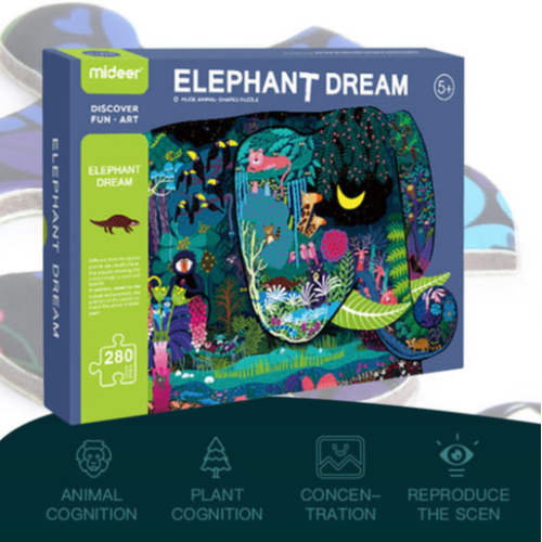 Large Animal-Shaped Puzzle Elephant Dream