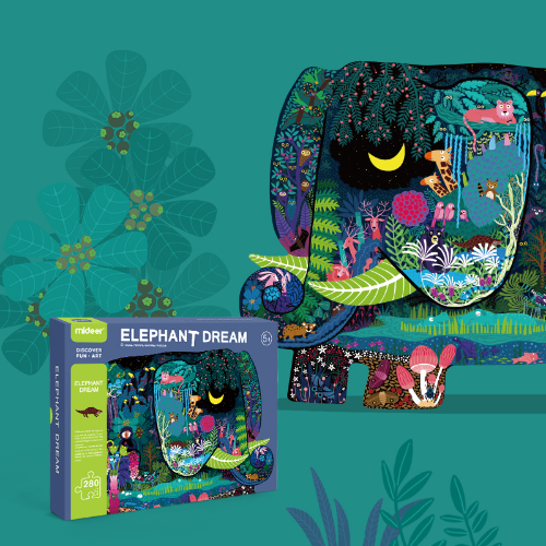 Large Animal-Shaped Puzzle Elephant Dream