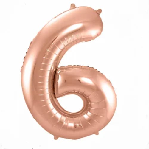 (N) Foil 6 Number /Rose Gold