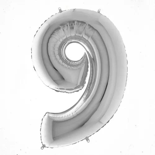 (N) Foil 9 Number /Silver