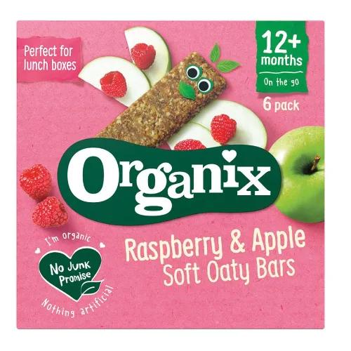 Organix Raspberry & Apple Organic Soft Oaty Bars Multipack 6 x 30 gm