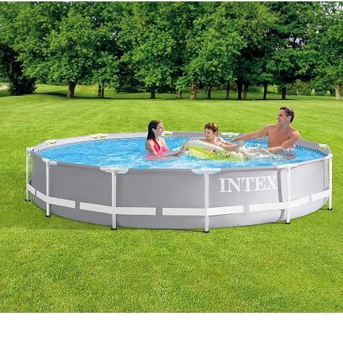 Intex 12ft (3.7m) Round Prism Frame Pool with Filter Pump