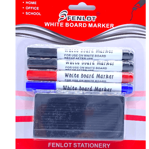 Four whiteboard pens marker with eraser - 4873