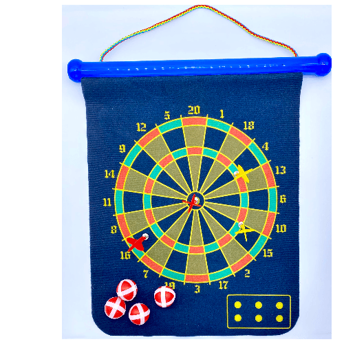 Cloth shooting game from front and back with arrows and balls - safe for children - 4909