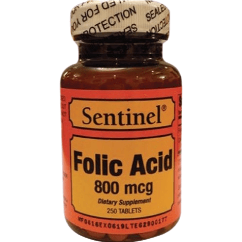 sentinel folic acid 800 mcg deitary supplement 250 tablets