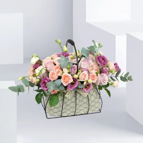 Vintage Basket Blooms - 2045