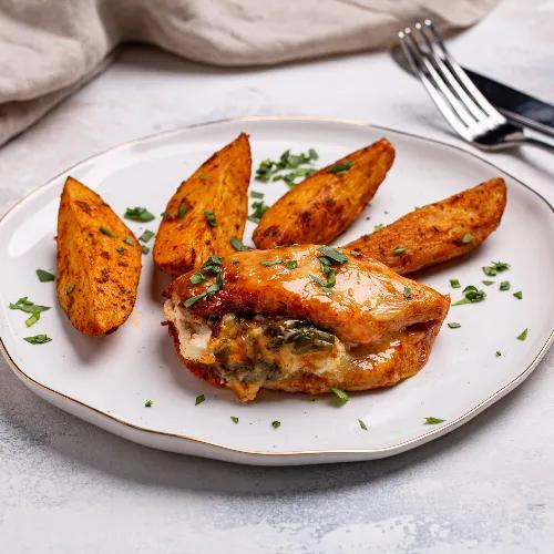 Hasselback Chicken With Potato Wedges