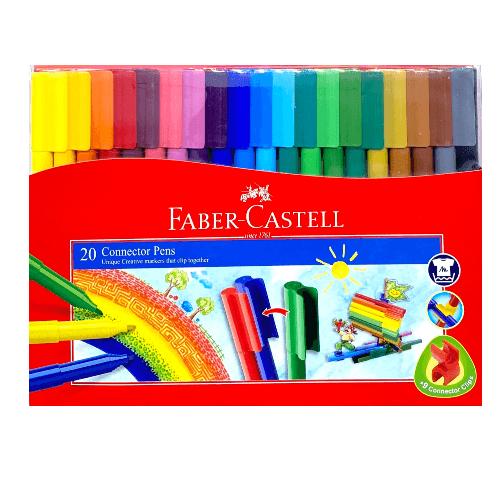 Watercolor faber castell 20 connector pens with 9 connector clips and  1 craft card - 57