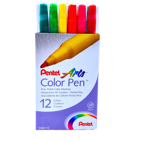 Pentel Arts Color Pen, 12-Color Set - 424