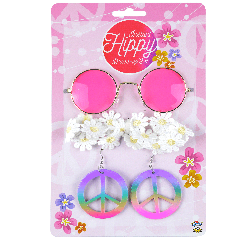 4Pc Adult Hippie Set