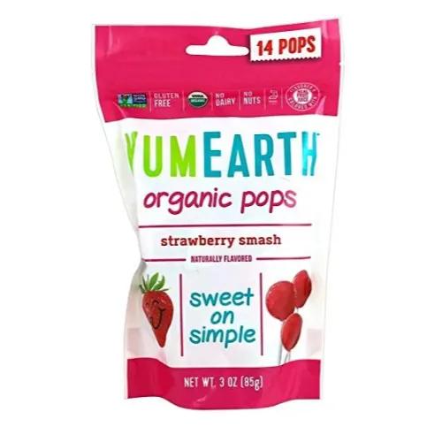 Yam Earth Organic Lollipops Strawberry Smash 85G