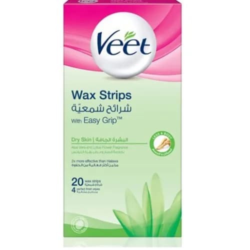 Veet Cold Wax Strips Dry With Aloe Vera 20 /Pack