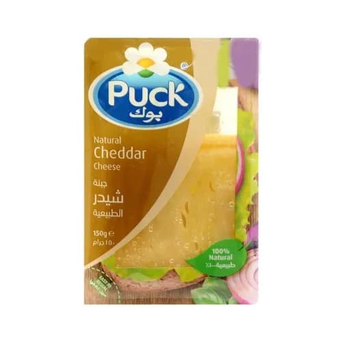 Puck Natural Cheddar Cheese Slices 150G